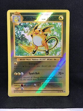Raichu Holographic Trading Card - Yellow
